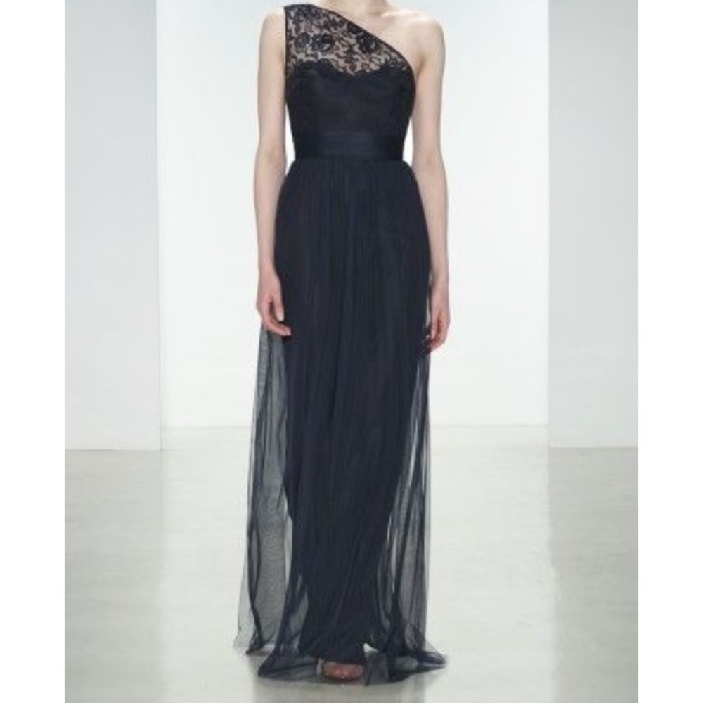 Amsale One Shoulder Dress